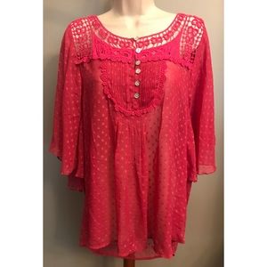 Black Rainn sheer pink blouse